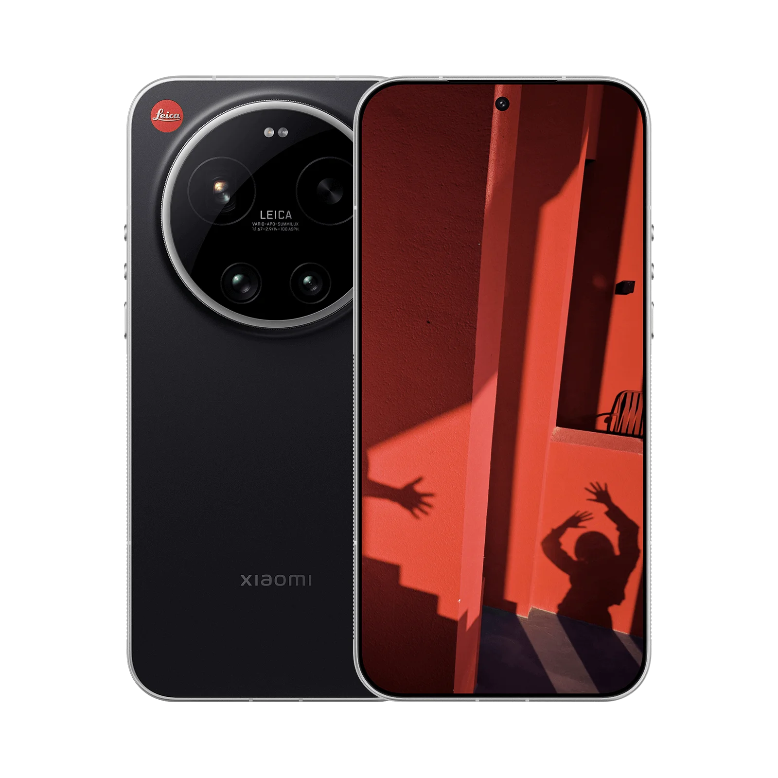 Smartphone Xiaomi 17 Ultra negro, vistas trasera y frontal