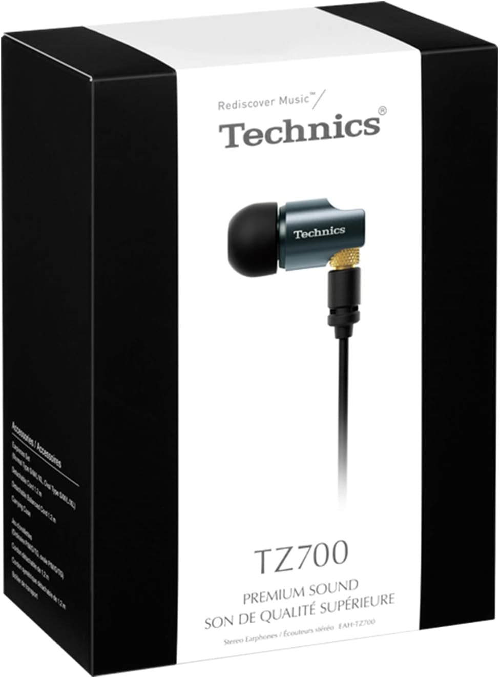 Premium In- Ear Monitors IEM, High-Fidelity Wired In-Ear Earbuds Earphones with Innovative 10Mm Driver for Ultra-Low Distortion - EAH-TZ700, Black/Gold