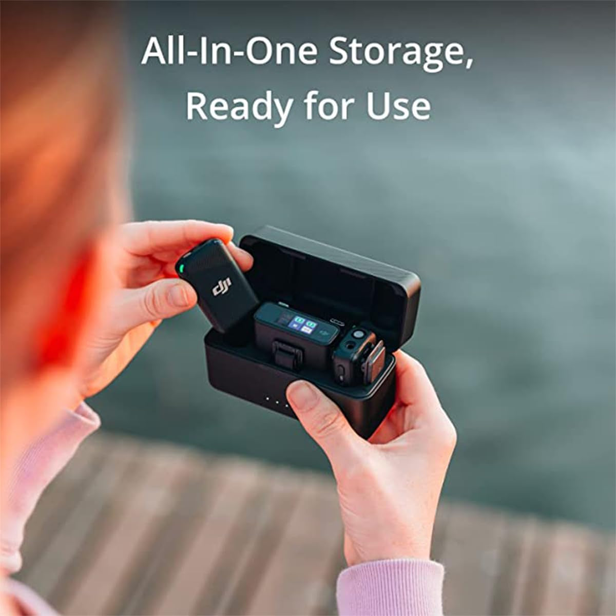 Mic (2 TX + 1 RX + Charging Case) Wireless Lavalier Microphone, 820 Ft. Range, 15-Hour Battery, Noise Cancellation for PC, Iphone, Andriod, Record Interview, Vlogs + Turnstile Lavalier Microphones