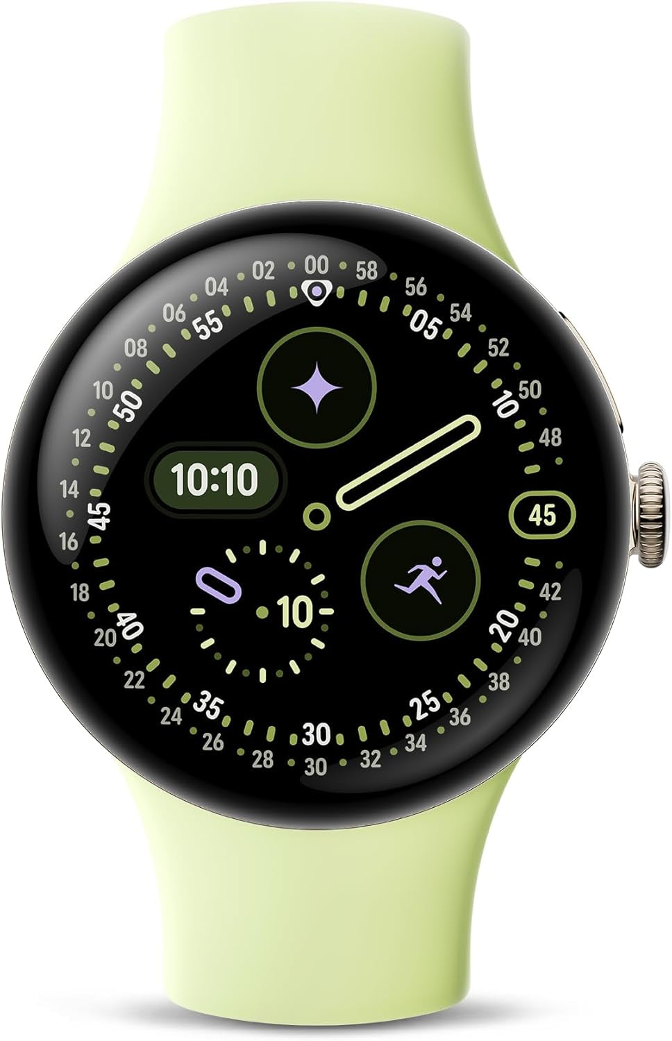 Pixel Watch 4 (45Mm) - Android Smartwatch with Heart Rate and Sleep Tracking - 40-Hour Battery - Fitness Tracking -  AI - Satin Moonstone Aluminum Case - Moonstone Active Band - Wi-Fi
