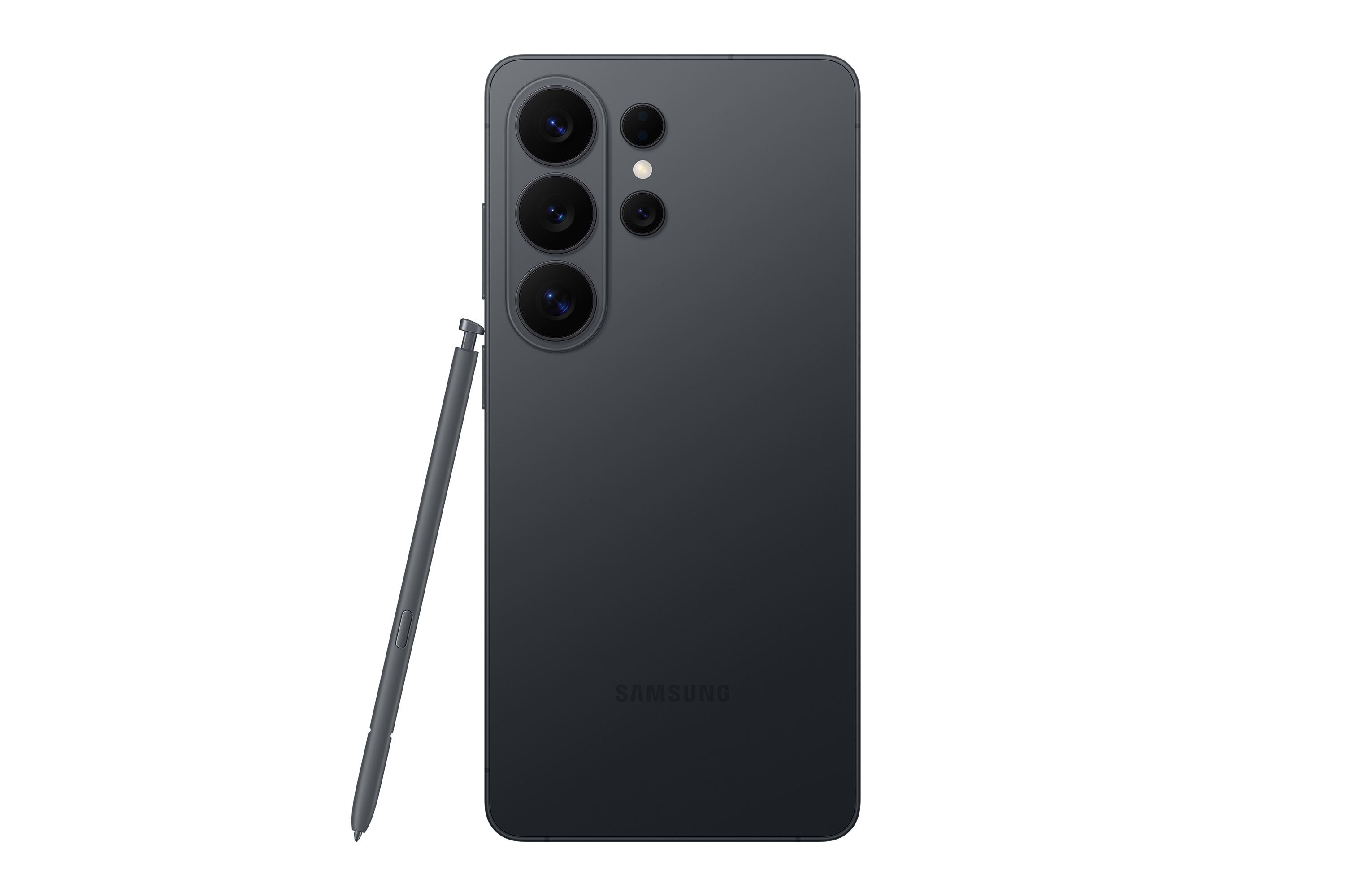 Smartphone Samsung Galaxy S26 Ultra negro, vista trasera con S Pen