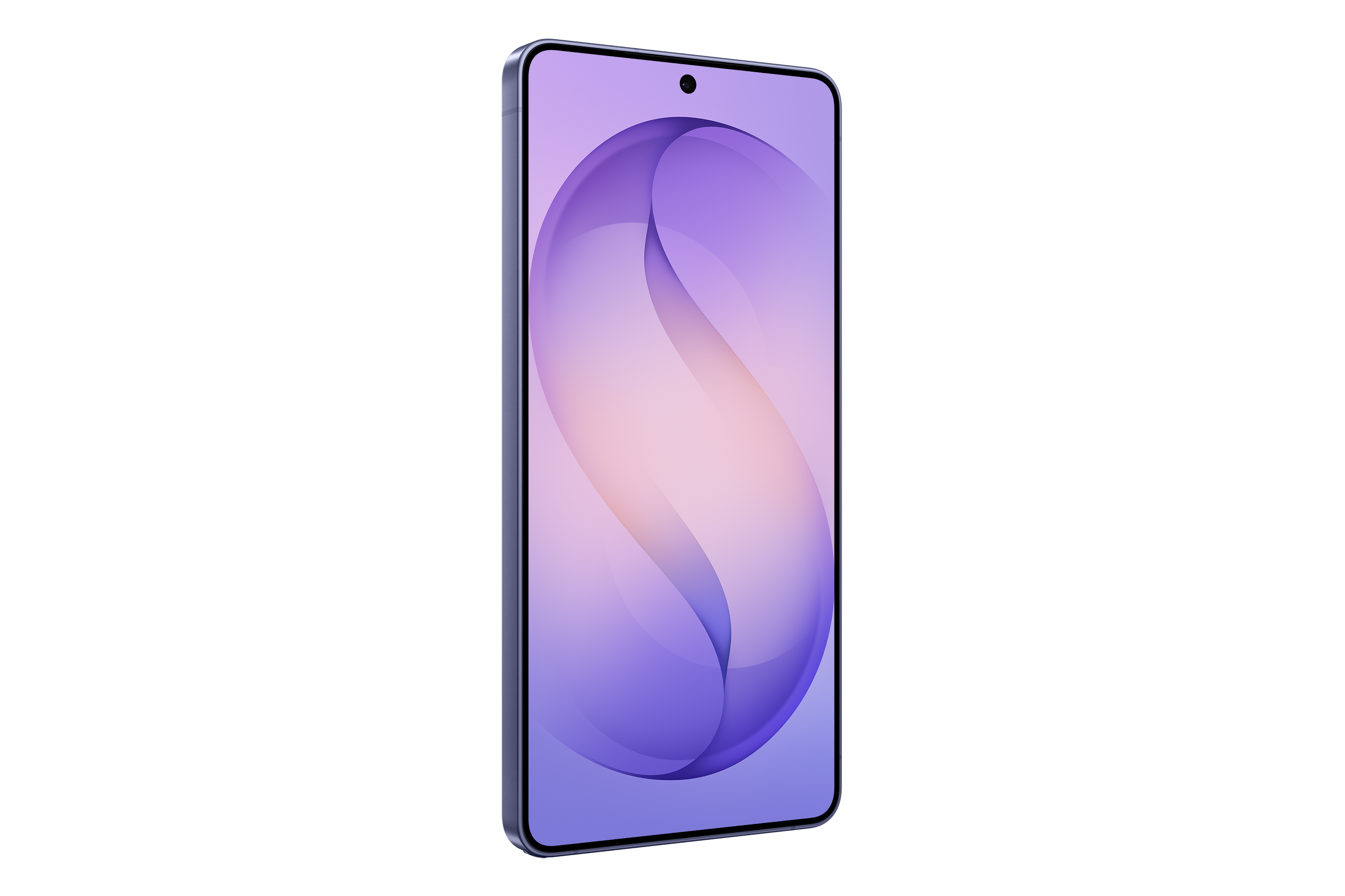 Smartphone Samsung Galaxy S26 Ultra violeta, vista frontal en ángulo
