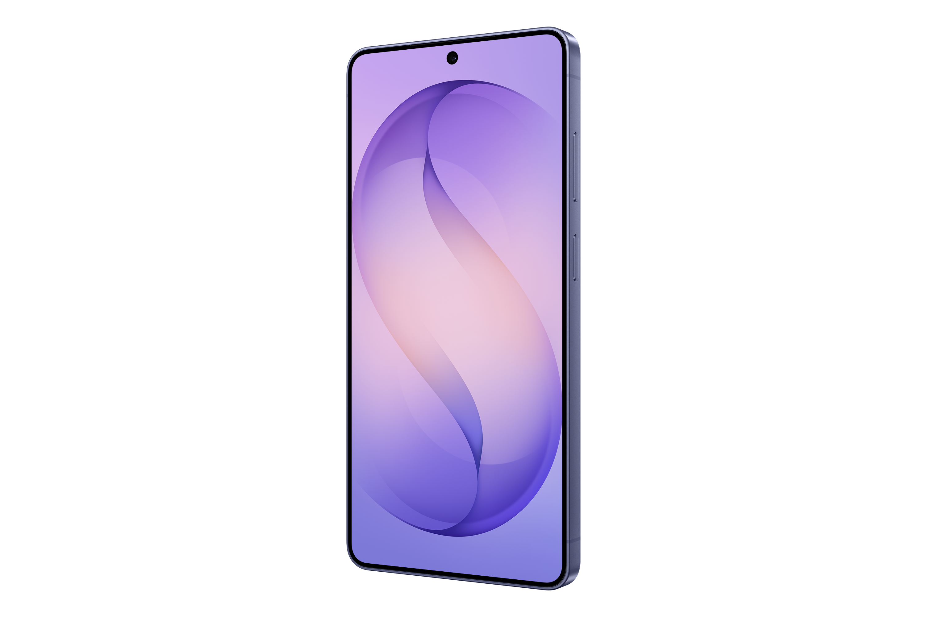 Smartphone Samsung Galaxy S26 Ultra violeta, vista frontal en ángulo derecho