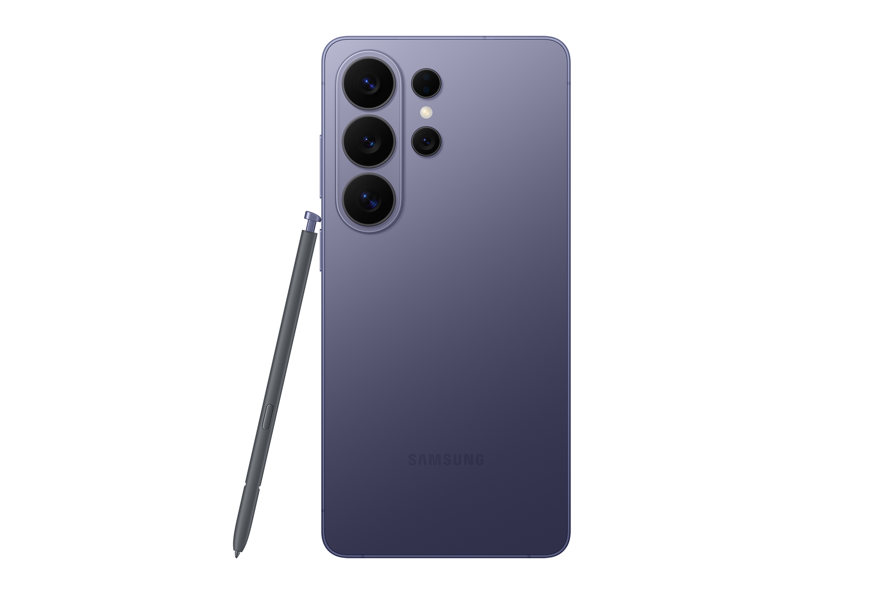 Smartphone Samsung Galaxy S26 Ultra violeta, vista trasera con S Pen