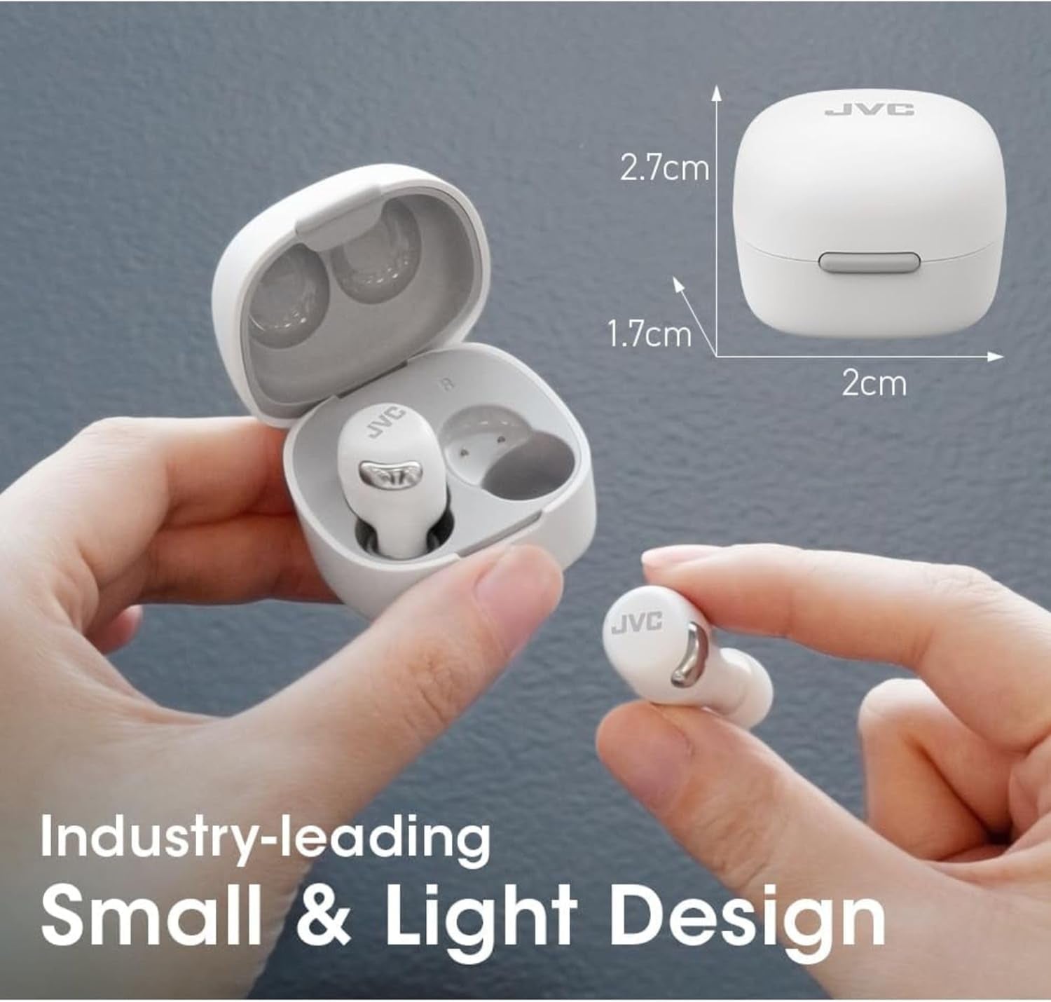 True Wireless Compact Earbuds – Active Noise Cancelling, up to 27 Hours Playback, Low Latency Mode - IPX4 Sweat/Rain Proof, Quick Charge Case, Mic