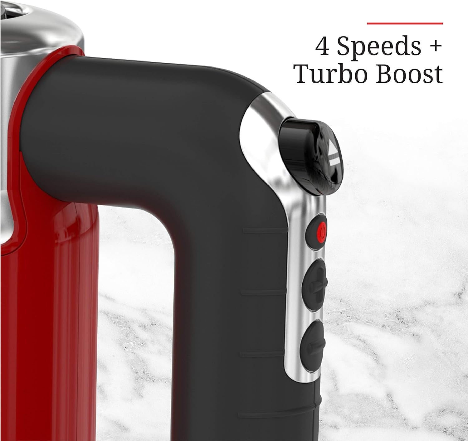 Remington  MX3100RDR Retro Style Hand Mixer, 4 Speeds + Turbo Boost, Red