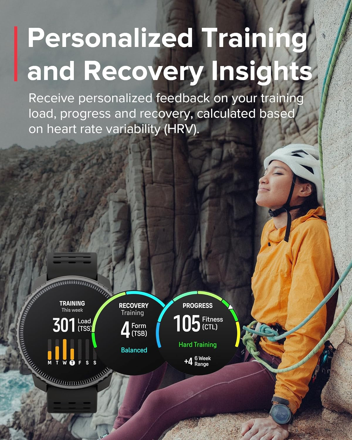 Vertical GPS Adventure Watch, Activity Tracker W/Dual-Band GNSS & Offline Maps, Supports 95+ Sports, Training Metrics & Recovery Insights, Solar Charging Opt. for 1Yr Daily Use